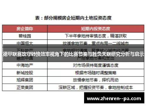 德甲联赛攻守转换效率视角下的比赛节奏与胜负关联研究分析与启示